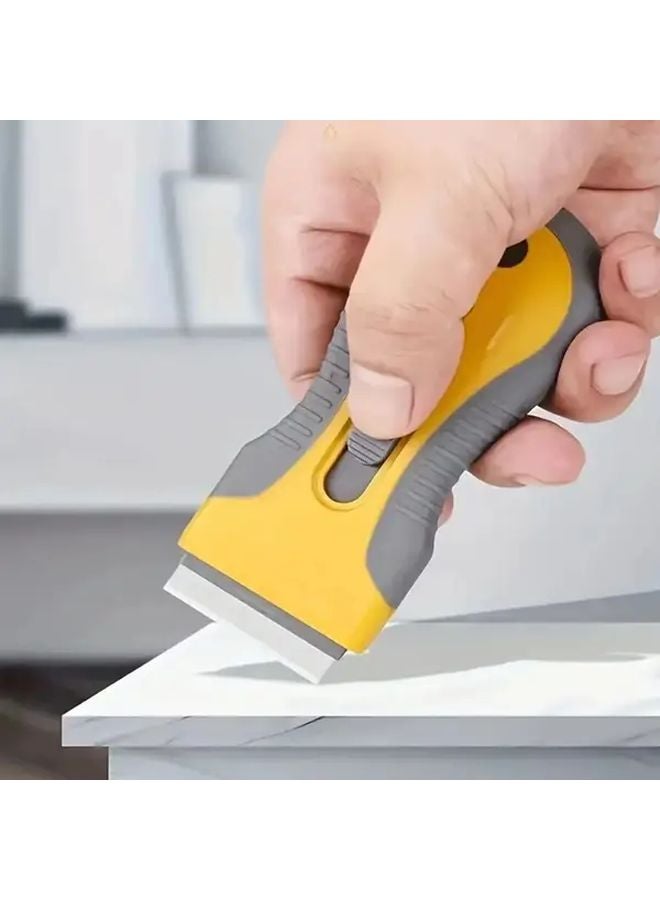 مكشطة زجاج سيراميك مع 10 شفرات معدنية و10 شفرات بلاستيكية لتنظيف موقد الطهي التعريفي - Image 1